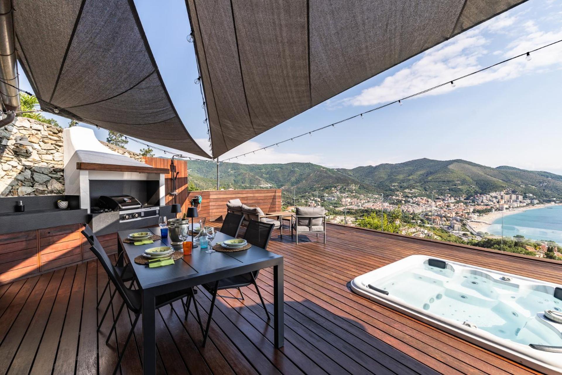 Spettacolare Vista Isola Terrazza E Idromassaggio Villa Noli Eksteriør billede
